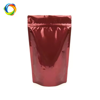 Sachets Doypack Rouges Mats en Feuille d'Aluminium avec Fermeture Éclair, Sacs d'Emballage Plastique Personnalisés avec Fermeture Éclair pour Stockage Alimentaire
