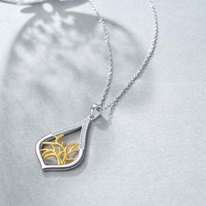 Kolibrie Lotus En Levensboom Hanger Sterling Zilveren Ketting - Product Image 2