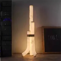 Lampe de sol LED en marbre naturel minimaliste moderne Hullxine - Éclairage luxueux pour salon, chambre à coucher, hôtel