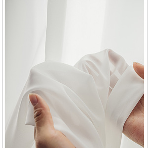 Voilages en mousseline blancs à plis crayon pour installation sur tringle, pour salon, chambre et bureau, translucides et décoratifs - Product Image 5