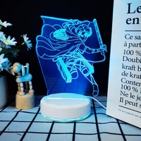 Lampe de nuit portable pliable librement, lampe holographique 3D sur le thème de l'Attaque des Titans avec options multicolores pour les fans