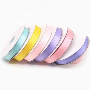 공장 사용자 정의 다채로운 실크 양면 1 인치 새틴 리본 로고 - Product Image 1