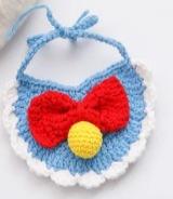 "Accesorio decorativo para mascotas, babero <span class=keywords><strong>de</strong></span> lazo <span class=keywords><strong>de</strong></span> punto simple con gorra <span class=keywords><strong>de</strong></span> capullo <span class=keywords><strong>de</strong></span> flor fragante hecha <span class=keywords><strong>de</strong></span> lana" - Product Image 2
