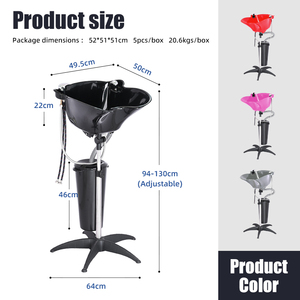 Évier à shampoing portable en plastique profond, personnalisé, directement de l'usine, avec support et réservoir d'eau, pour équipement de salon de coiffure - Product Image 6