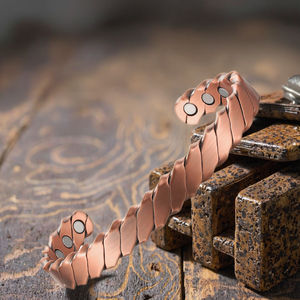 BioMagnetic Jewelry 99.9% Pure Copper Magnetic Healing <strong>Torque</strong> Classic Unisex Flower Pattern Wrist Cuff Bracelets Fashion - Product Image 2