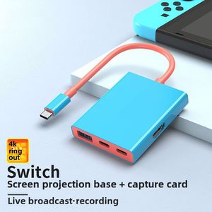 4 in 1 <b>USB</b> C <b>Hub</b> 3.0 Multi-Function Type C HDTV Adapter Converter 4K HDTV SD Docking Station ABS Laptop Charging Data Cable - Product Image 3