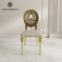 Chaises de mariage et d'événements confortables en gros avec dossier rond en acier inoxydable, chaises de salle à manger modernes et élégantes pour banquets