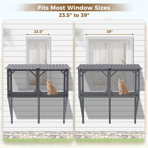 [Stock listo para EE. UU.] Cat Catio con <span class=keywords><strong>mosquitera</strong></span> a prueba de mosquitos Cat Window Perch para <span class=keywords><strong>gatos</strong></span> grandes de interior-para tomar el sol durmiendo y mirando - Product Image 4