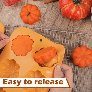 Molde para Pastel de Halloween con Forma de Calabaza de 6 Cavidades, Antiadherente de Platino LFGB, Libre de BPA, Moldes de Silicona para Pastel de Mousse - Product Image 4