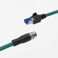 Câble de caméra industrielle pour vision industrielle, connecteur M12 X codé 8 broches mâle vers RJ45 Cat6 Ethernet, haute flexibilité, 8 broches