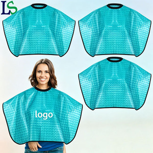 Capa de Peluquería Profesional Impermeable de Alta Calidad, Ecológica, Teñida con Aceite, Antiadherente, Transparente, Gris, Corta - Product Image 1