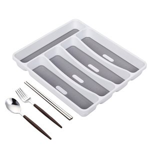 Organizador de Cubiertos y Utensilios de Cocina con 5 Compartimentos, Bandeja para Cubiertos, Organizador de Cajones para Cucharas, Tenedores y Cuchillos, Venta al por Mayor - Product Image 4