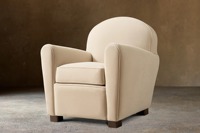 Fauteuil simple en bois et tissu, minimaliste, durable et confortable, pour salon, chambre ou appartement