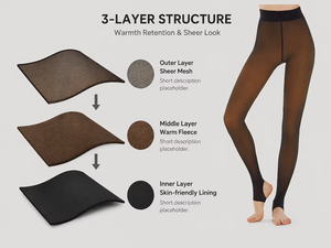 Translucent Fleece Lined <strong>Tights</strong> 160g-300g <strong>Winter</strong> Warm Thermal Stockings | High Waist Shaping Seamless Sheer Leggings for Women - Product Image 3