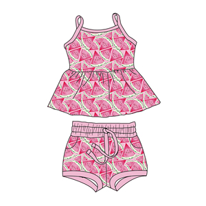 Conjunto de Ropa para Niña, Diseño Lindo, Impresión Personalizada, Libre de Aranceles OEM de Qingli, Conjunto Infantil con Estampado de Piña - Product Image 4