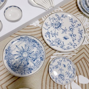 Venta al por mayor de porcelana china de hueso juegos de vajilla de cerámica borde postre platos de cena para el hogar o la boda Material de PC - Product Image 3
