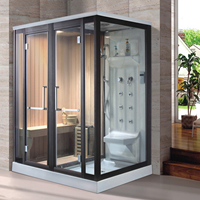 Mini Cabine de Douche Hammam Russe Sauna et Salle de Vapeur Combinés pour 3 Personnes