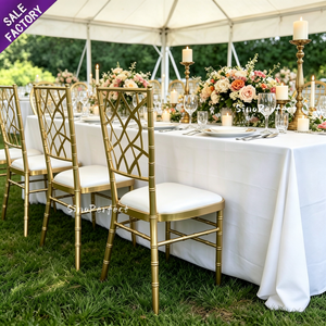 Barato oro blanco boda moderna cena Silla de acero al por mayor de acero inoxidable banquetes sillas muebles Wed comedor eventos - Product Image 1