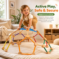 Kit de construction de fort en bois pour l'apprentissage créatif STEM, blocs Montessori, jouet de construction DIY sûr et non toxique, logo personnalisé