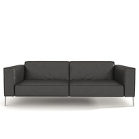 Ensemble de canapés de réception de bureau de direction de luxe de haute qualité, base en métal noir moderne, cuir synthétique PU