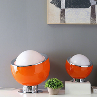 Lampe de bureau LED contemporaine flexible en verre pour intérieur, avec abat-jour, alimentation électrique DC/AC, culot E14, lumière blanc chaud 3000K, idéale pour chambre d'enfant et salon