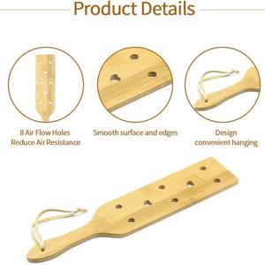 ไม้พายตีตบไม้ไผ่น้ำหนักเบา13.4นิ้วสำหรับผู้ใหญ่ทนทานสุดๆพร้อมผิวเรียบเนียนสำหรับอุปกรณ์ทาสและเซ็กส์เพลย์ - Product Image 2