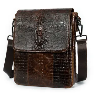 Marrant bolsa de mensageiro de couro genuíno, novidade de 8857, crocodilo, mensageiro, pequena, bolsa de ombro, de trespassar