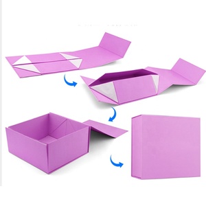 Custom Large Cloth Cardboard Black Folded Magnetic Paper Gift Box