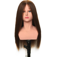 Tête de Mannequin d'Entraînement en Cheveux Naturels pour Coiffure et Barbier - Vente en Gros