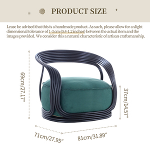 Sillón de Ratán Natural Moderno, Diseño Orgánico de Lujo, Sillón Ocasional para Patio Cubierto, Terraza, Gazebo, Muebles para Exteriores, EE. UU. - Product Image 6
