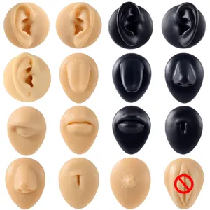 6/9pcs/Set Soft Silicone Body Part Model With Display Stand Use for Tattoo Puncture Practice Jewelry Display wholesale