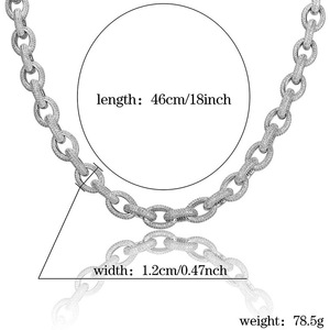 Popular European American <b>Cross</b>-border New Cuban <b>Chain</b> Street Hip-hop Personalized Trendy Men's Necklace Electroplated - Product Image 4