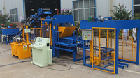 Machine automatique de fabrication de briques QT4-15, machine hydraulique de fabrication de blocs de béton pour pavés creux et pleins avec contrôle PLC, cycle de 15 secondes