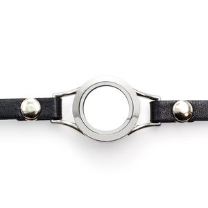 Nhà Máy Giá 25Mm Kẽm Hợp Kim Xoắn Vít Đóng Cửa Mề Đay Với PU Da Đôi Dây Đeo Cổ Tay Vòng Đeo Tay Nổi Thủy Tinh Quyến Rũ Mề Đay - Product Image 5