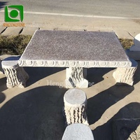 Sculpture de Table et de chaises en granit, banc en pierre de Style chinois pour la décoration de jardin