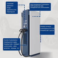 Chargeur rapide DC mural 80 kW CCS2 CHAdeMO GB/T à double pistolet, station de recharge pour véhicules électriques, OCPP1.6J, IP55, usage commercial, CE