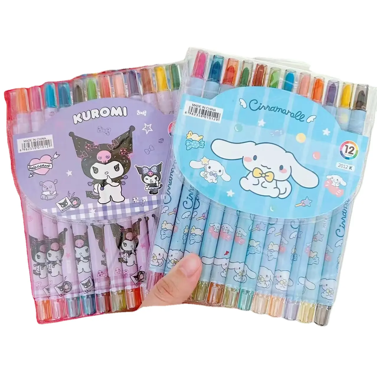 Yubon Cinnamoroll Kuromi benim melodi mum boya karikatür öğrenci taşınabilir çocuk boyama yağ Pastel Kawaii okul malzemeleri