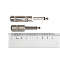 Connecteur audio mono mâle CE certifié, à profil bas, en nickel noir, 1/4 (6,35 mm), pour câble de haut-parleur et de guitare