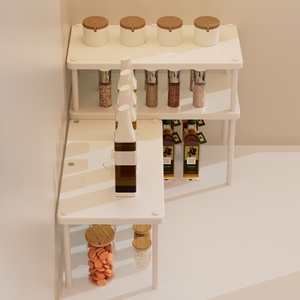 Support OEM pour armoires de cuisine : Étagère de rangement extensible, empilable et télescopique, avec surface de planche stratifiée - Product Image 1