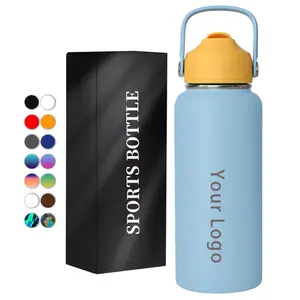 Customized Gym Water Bottle Eco Friendly Stainless Steel Sports Vacuum Aqua Flask 22oz 32oz Gym Tumblers Insulated Water Bottle
