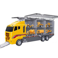 Sam Toys 1:16 Camion Conteneur Jouet avec Piste d'Éjection Pliable et Coulissante, Modèle de Construction en Diecast, Ensemble de Voitures Jouets