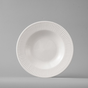 Tùy Chỉnh 20Pcs Hiện Đại Trắng Nổi Sứ Bộ Đồ Ăn Máy Rửa Chén An Toàn Gốm Dịch Vụ Cho Nhà Khách Sạn Và Kỳ Nghỉ - Product Image 3