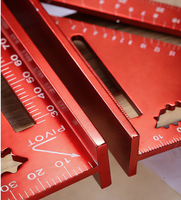 Règle triangulaire de charpentier en alliage d'aluminium de 12 pouces, outil triangulaire à 45/90 degrés, règle à angle droit, outils de mesure pour la menuiserie