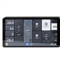 Panneau de commande intelligent pour maison connectée Shelly Wall Display X2i noir Wi-Fi, écran tactile 695 pouces, relais 5A, capteur de luminosité LUX, contrôle sans fil par application