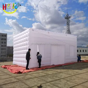 Cubo inflável gigante para boate, cabine inflável branca para festas e discotecas, cubo inflável para uso ao ar livre