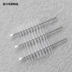 Brosse à bouteille en nylon 40*20*10 avec manche en acier inoxydable 304 pour le nettoyage des tubes à essai et des pailles - Product Image 2