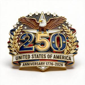 Pin Conmemorativo Personalizado del 250 Aniversario de EE. UU. 1776-2026, Pin de Solapa con Águila Calva, Decoración Metálica de 42 mm, "Libertad y Herencia" - Product Image 1