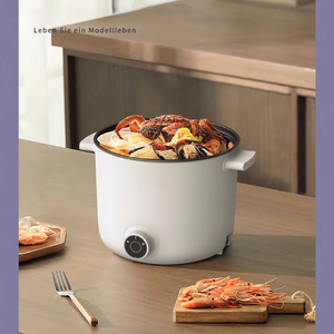 Casserole électrique, poêle à frire antiadhésive de 1,2 L, cuiseur rapide pour nouilles, mini-casserole pour steak, œufs, riz frit, soupe avec réglage de la puissance - Product Image 5