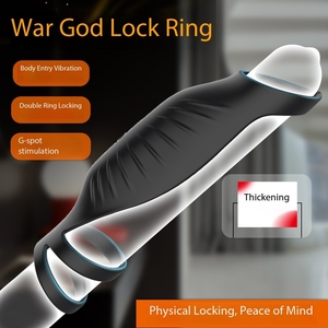 Fernbedienung Silikon Doppel vibrator Cockring-Doppel Penis hülle für Männer & Paare, G-Punkt-Stimulator, leistungs starkes Sexspielzeug - Product Image 2