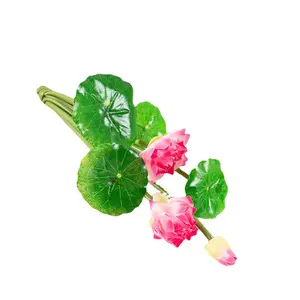 New High Quality Silk Artificial Lotus Flowers Bouquet Mini Artificial Flower Centrepiece For Home Decoration